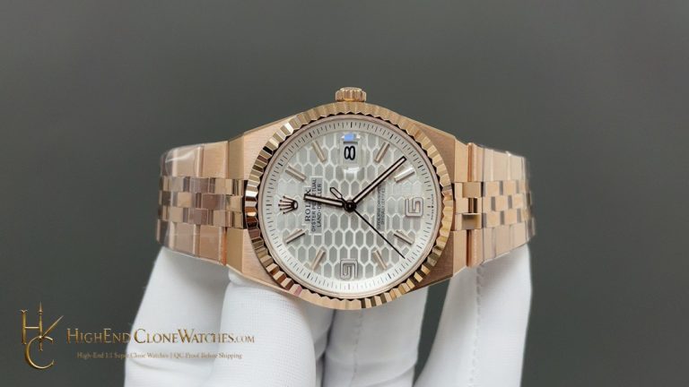 Rolex Land-Dweller angled dial view super clone watch