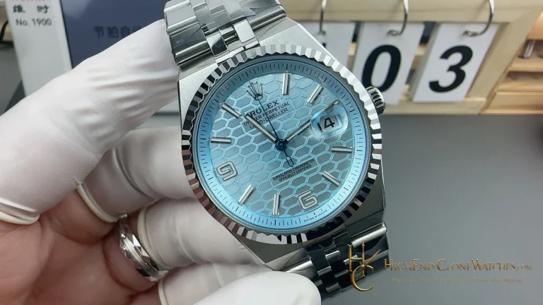 Rolex M127336-0001 Land-Dweller angled dial view super clone watch
