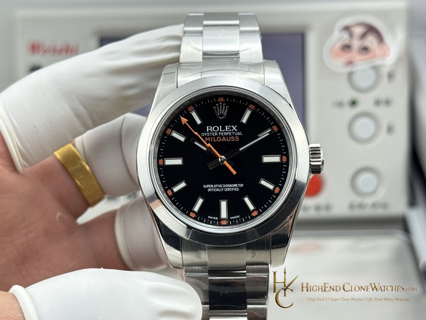 Rolex Milgauss 116400-0001 front view super clone watch