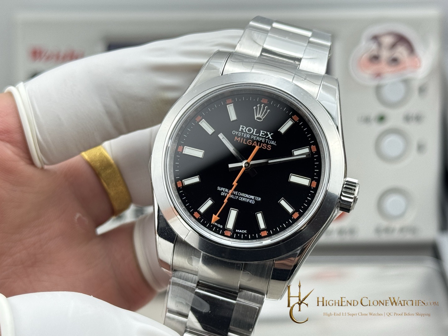 Rolex Milgauss 116400-0001 dial and marker detail super clone watch