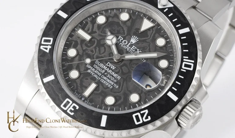 Rolex Submariner angled dial view super clone watch