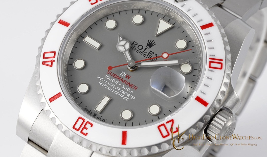 Rolex Submariner 126610 angled dial view super clone watch