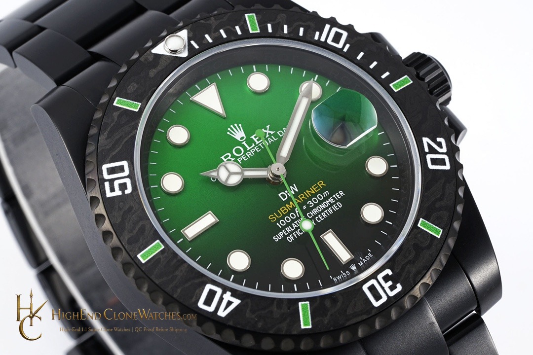 Rolex Submariner angled dial view super clone watch