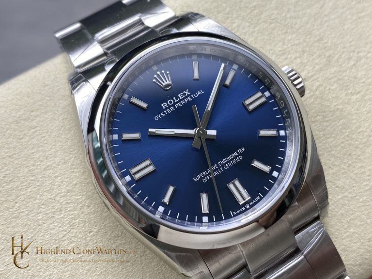 Rolex Oyster Perpetual 126000-0003 angled dial view super clone watch
