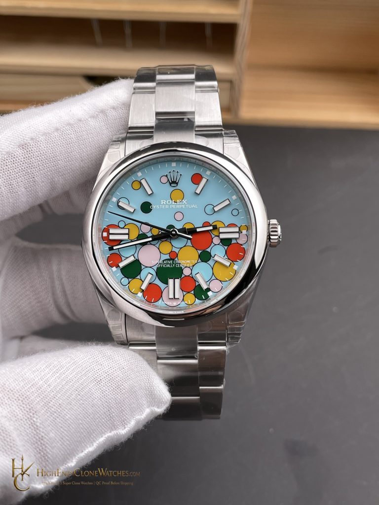 Rolex Oyster Perpetual M124300-0008 front view super clone watch