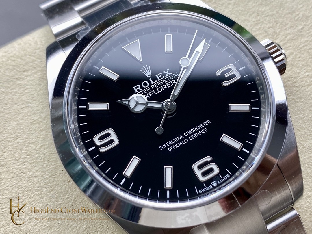 Rolex Oyster Perpetual 224270 angled dial view super clone watch