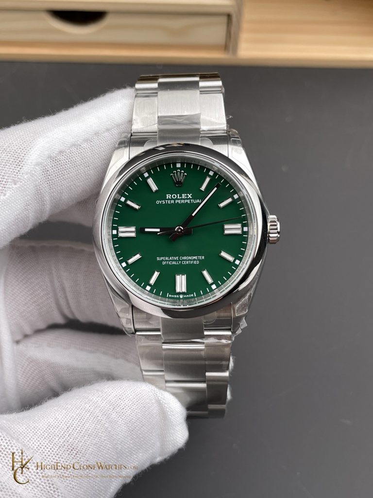 Rolex Oyster Perpetual 126000-0005 front view super clone watch