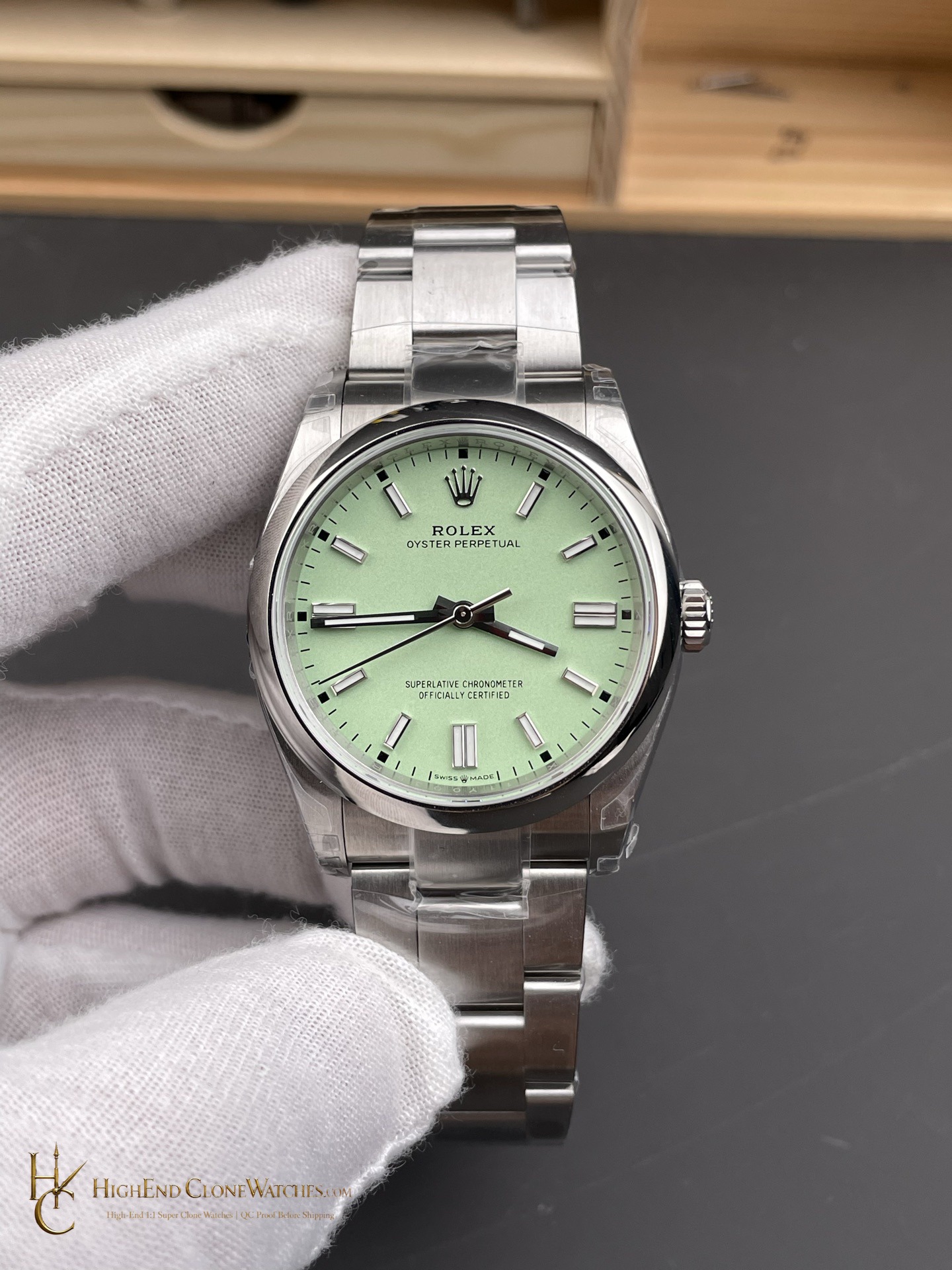 Rolex Oyster Perpetual m126000-0011 front view super clone watch