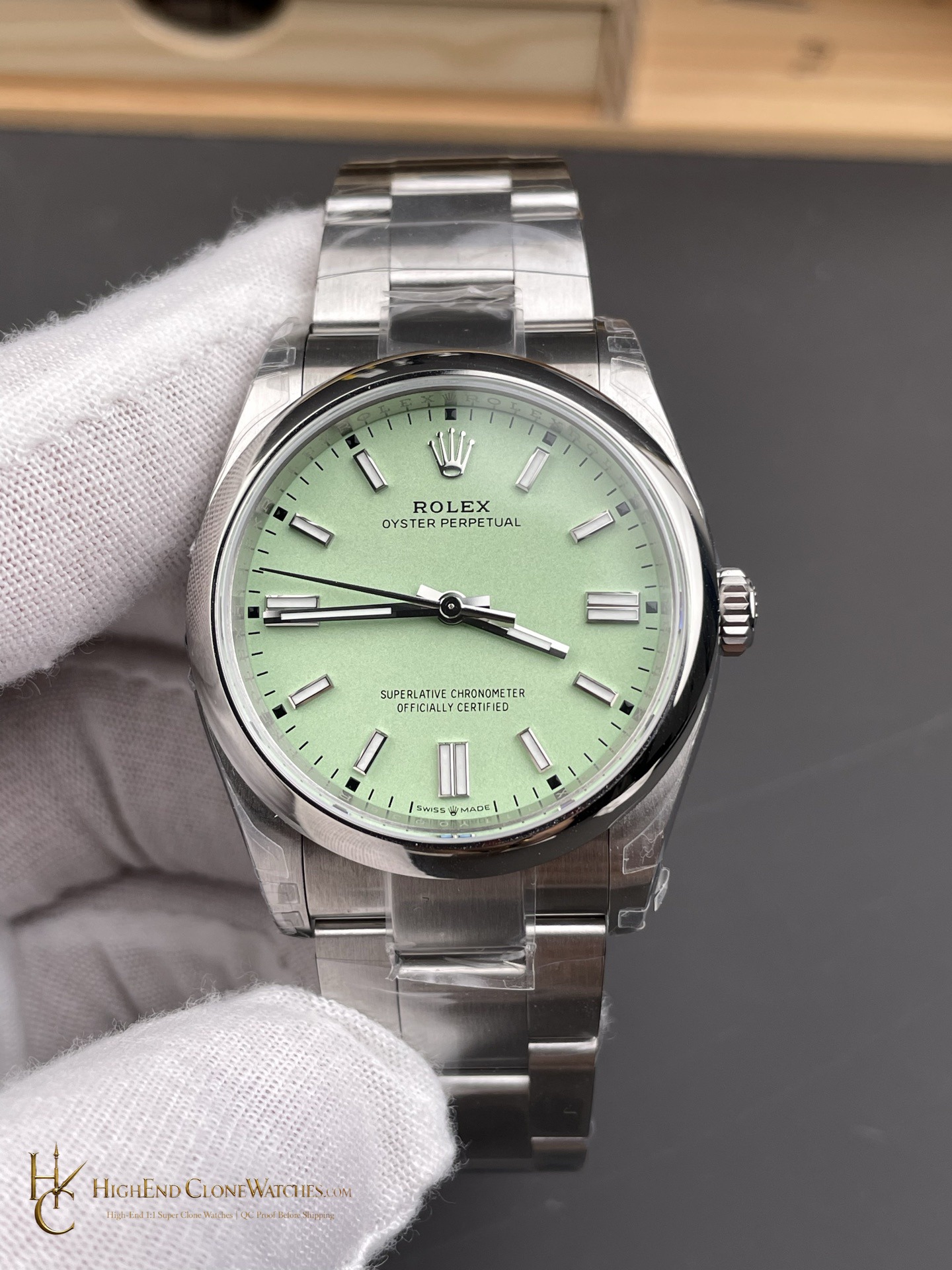 Rolex Oyster Perpetual m126000-0011 dial and marker detail super clone watch