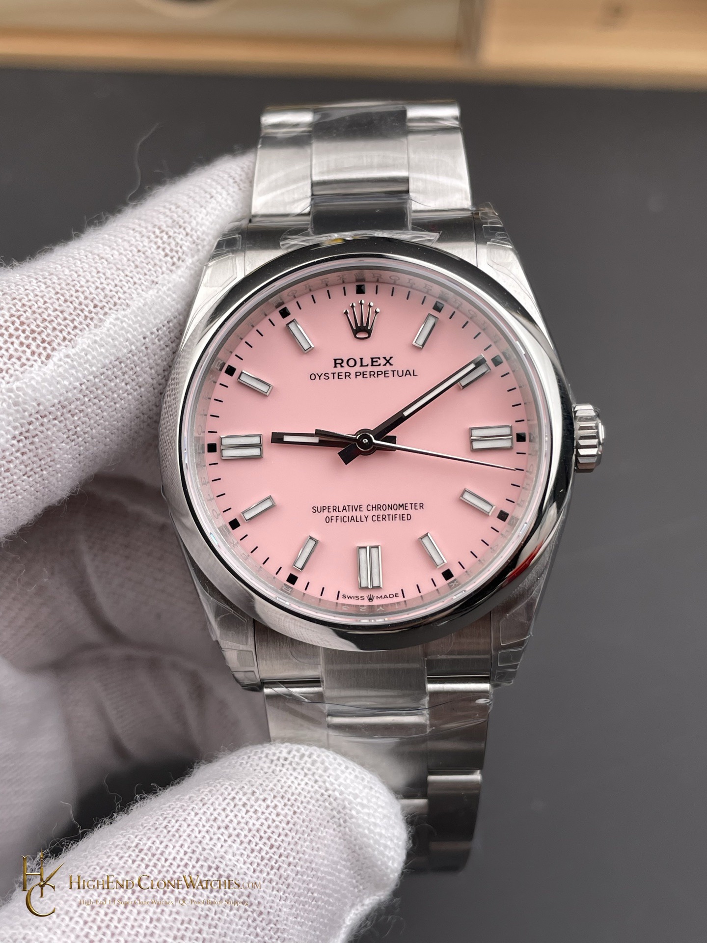 Rolex Oyster Perpetual 126000-0008 dial and marker detail super clone watch