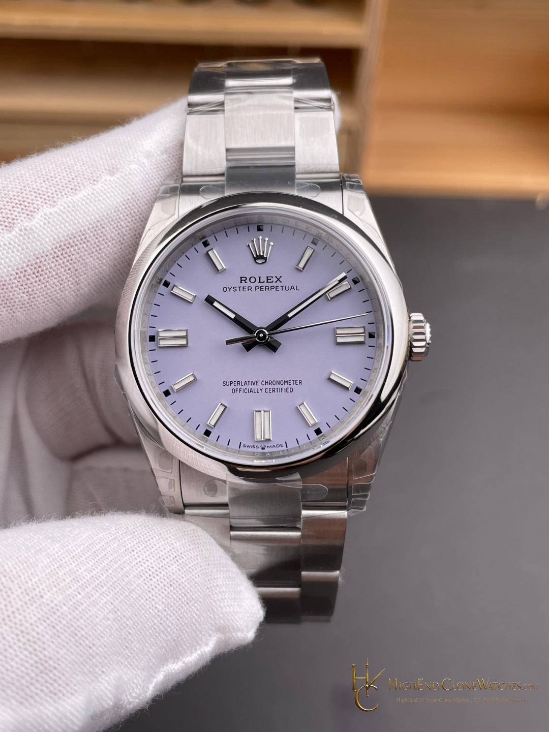 Rolex Oyster Perpetual 126000-0013 dial and marker detail super clone watch