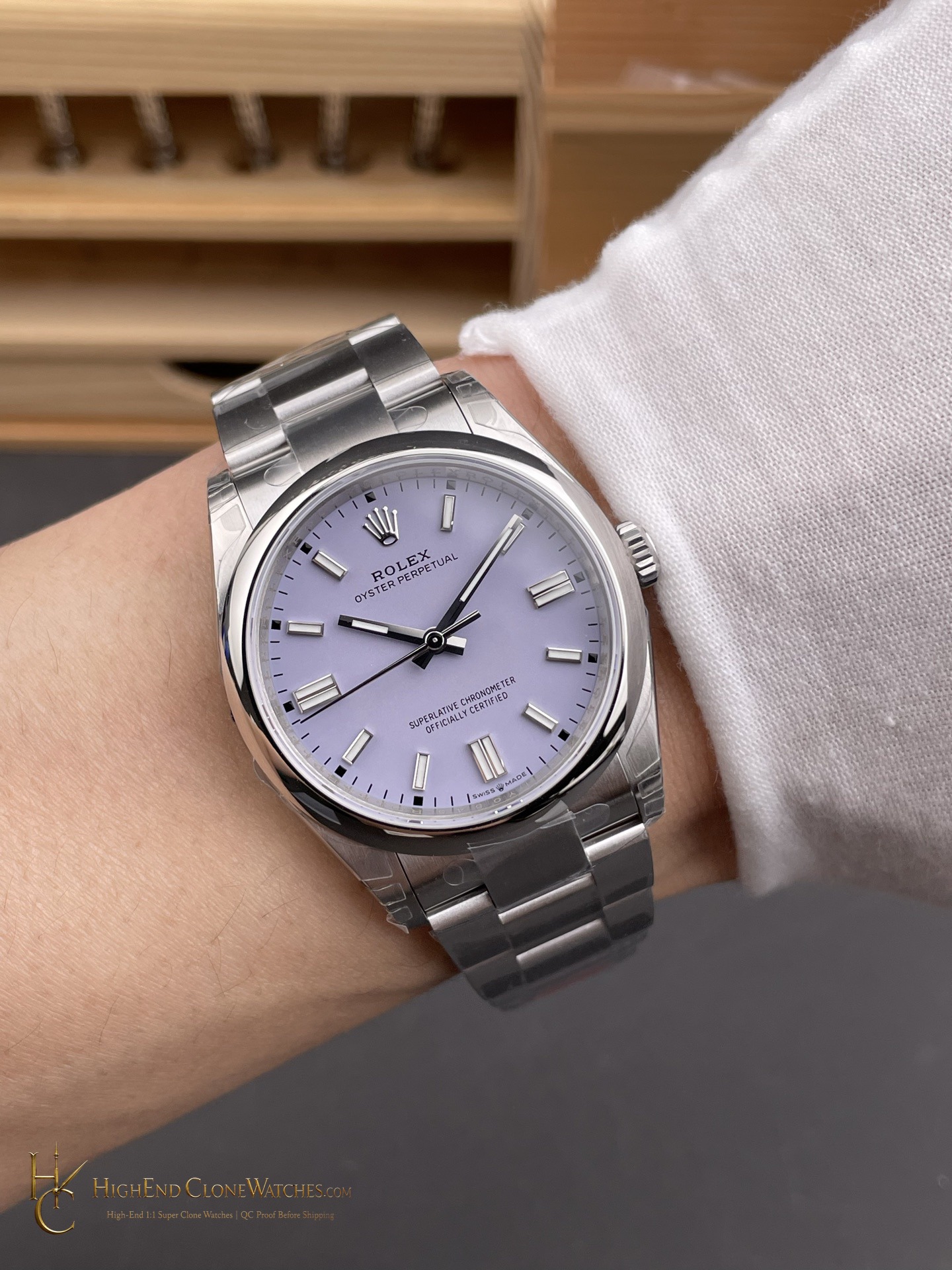 Rolex Oyster Perpetual 126000-0013 caseback view super clone watch