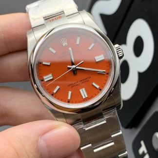 Rolex Oyster Perpetual m126000-0007 angled dial view super clone watch