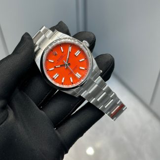 Rolex Oyster Perpetual 124300 angled dial view super clone watch