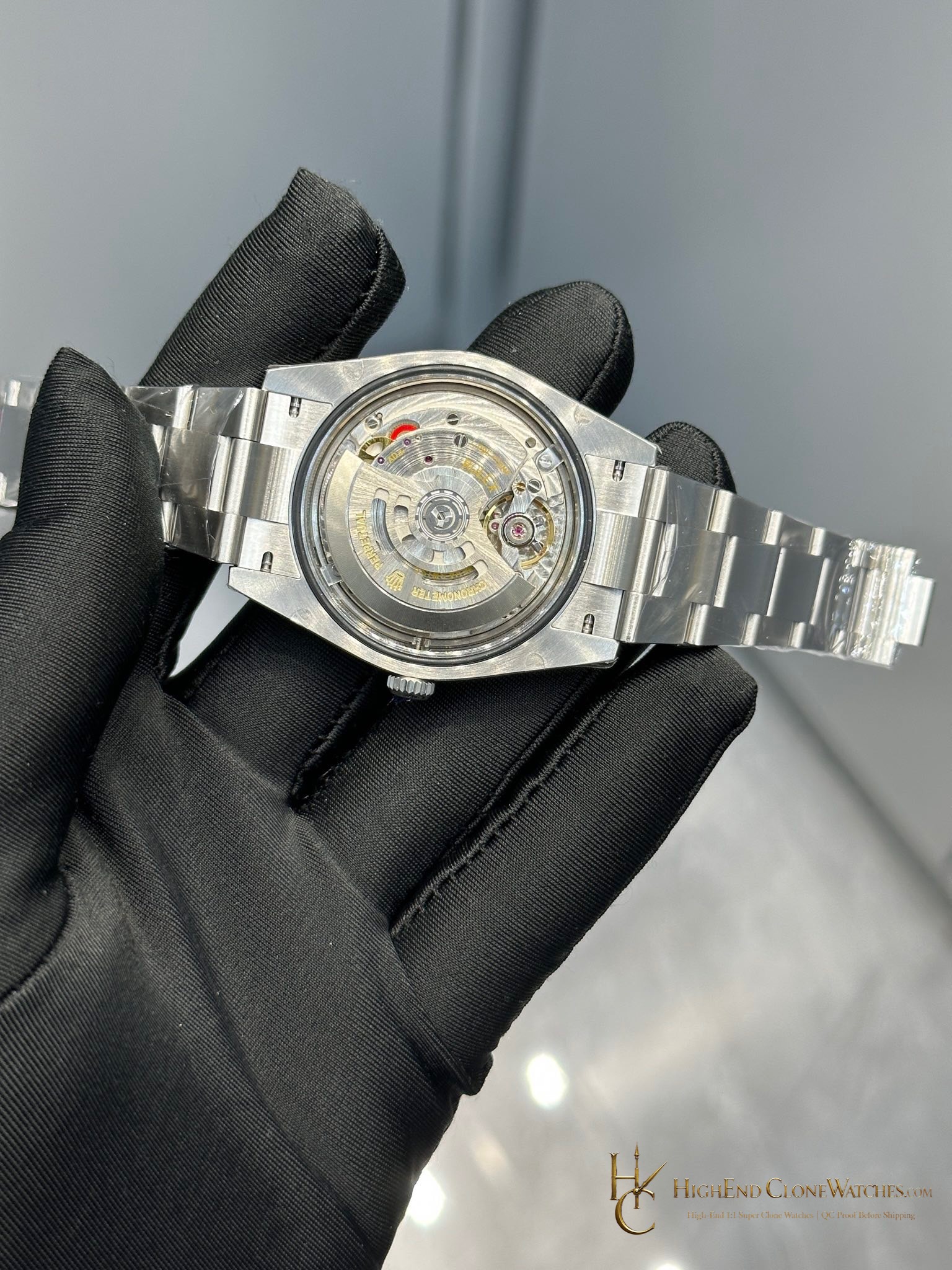 Rolex Oyster Perpetual 124300 crown and case detail super clone watch