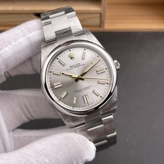 Rolex Oyster Perpetual 126000-0001 angled dial view super clone watch