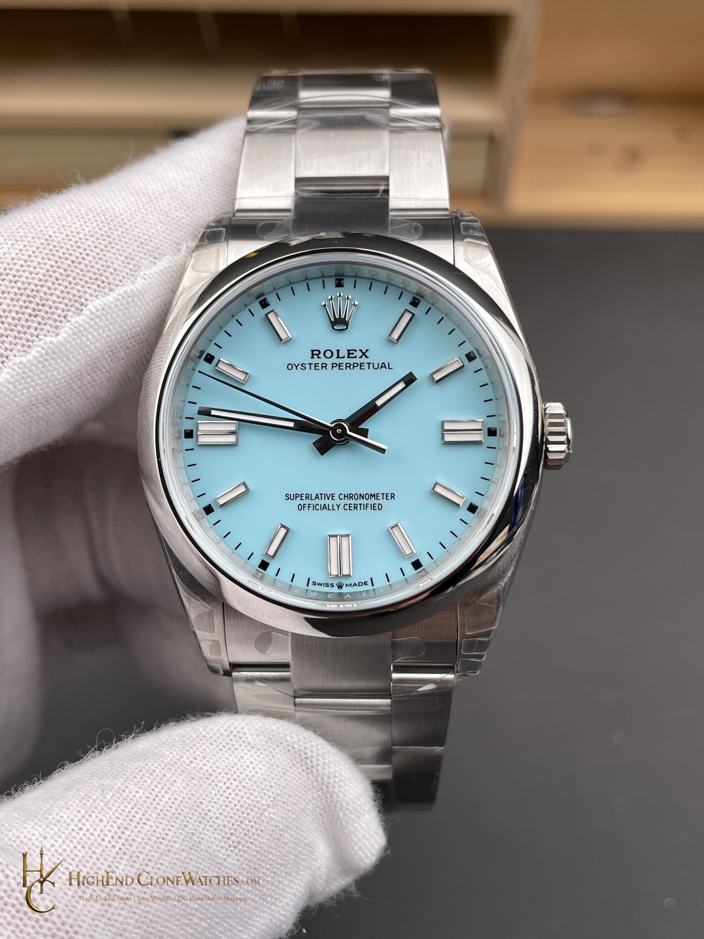 Rolex Oyster Perpetual 126000-0006 dial and marker detail super clone watch