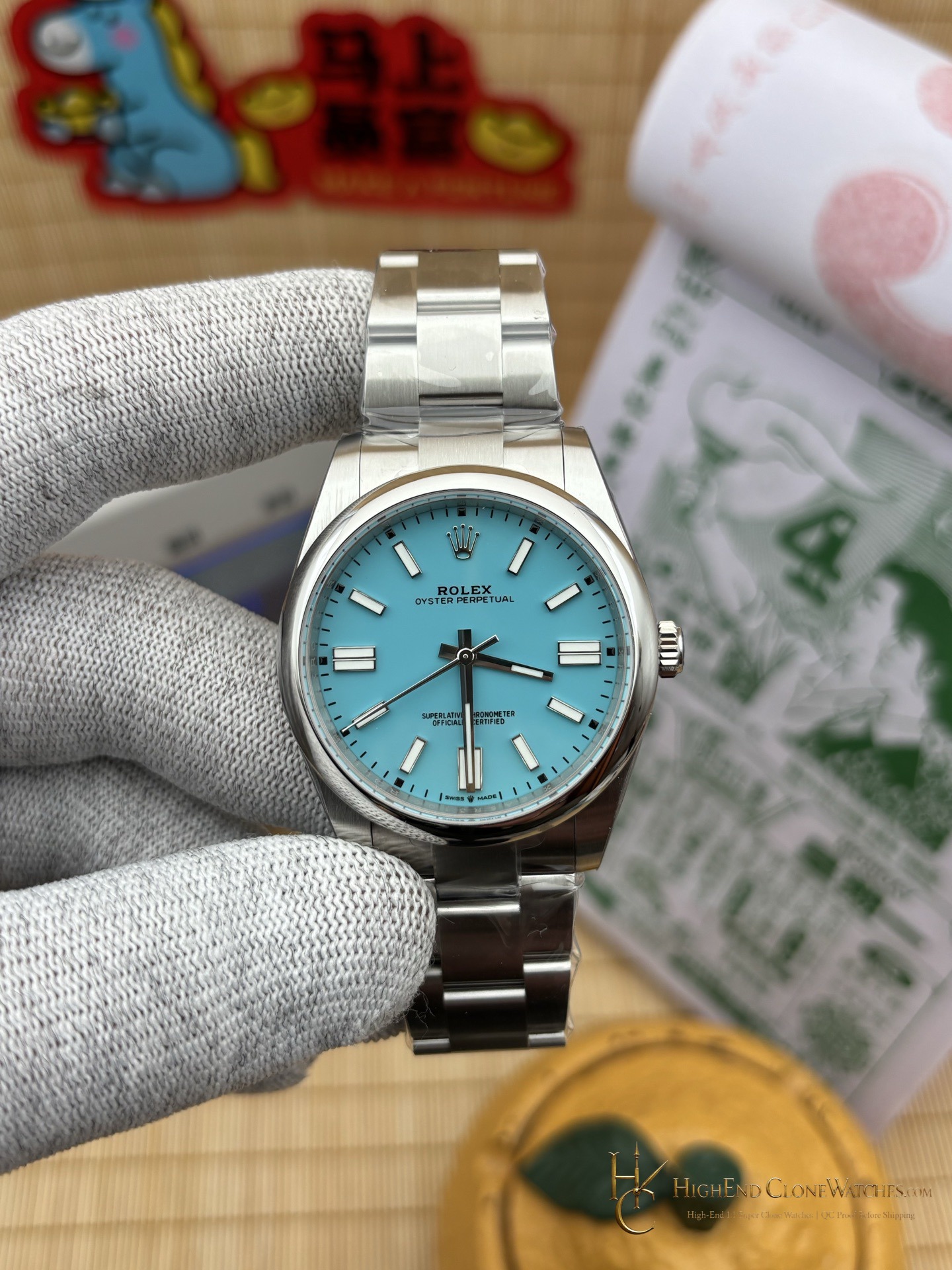Rolex Oyster Perpetual m124300-0006 front view super clone watch