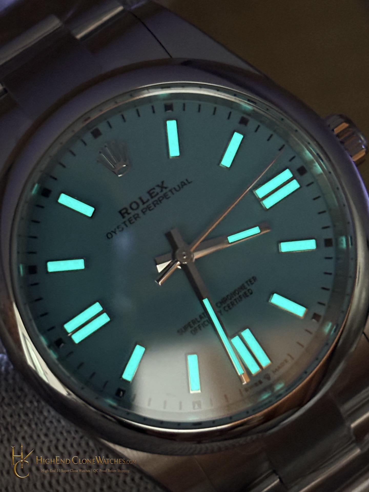 Rolex Oyster Perpetual m124300-0006 caseback view super clone watch