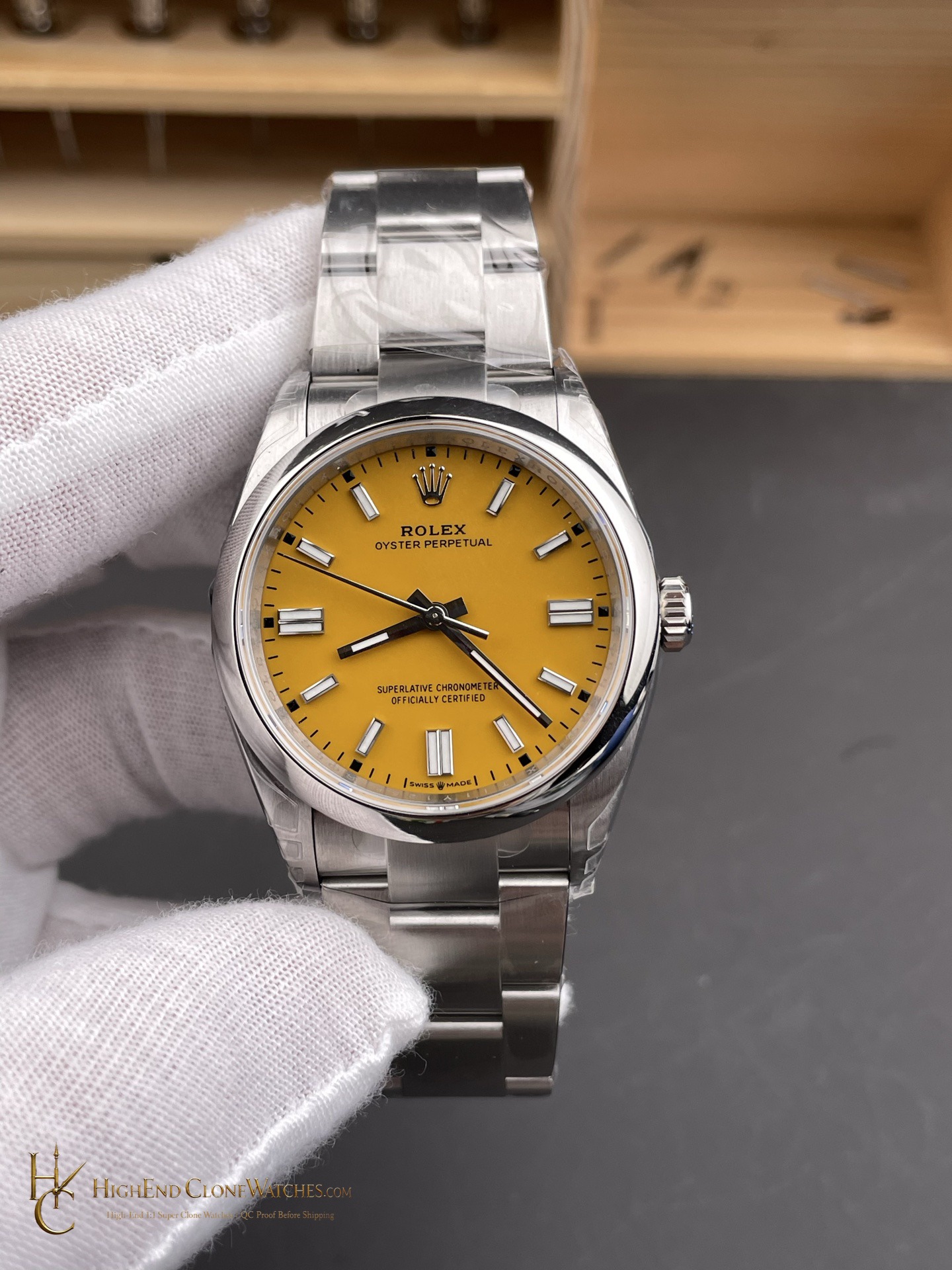 Rolex Oyster Perpetual 124300 front view super clone watch