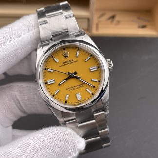Rolex Oyster Perpetual 124300 angled dial view super clone watch