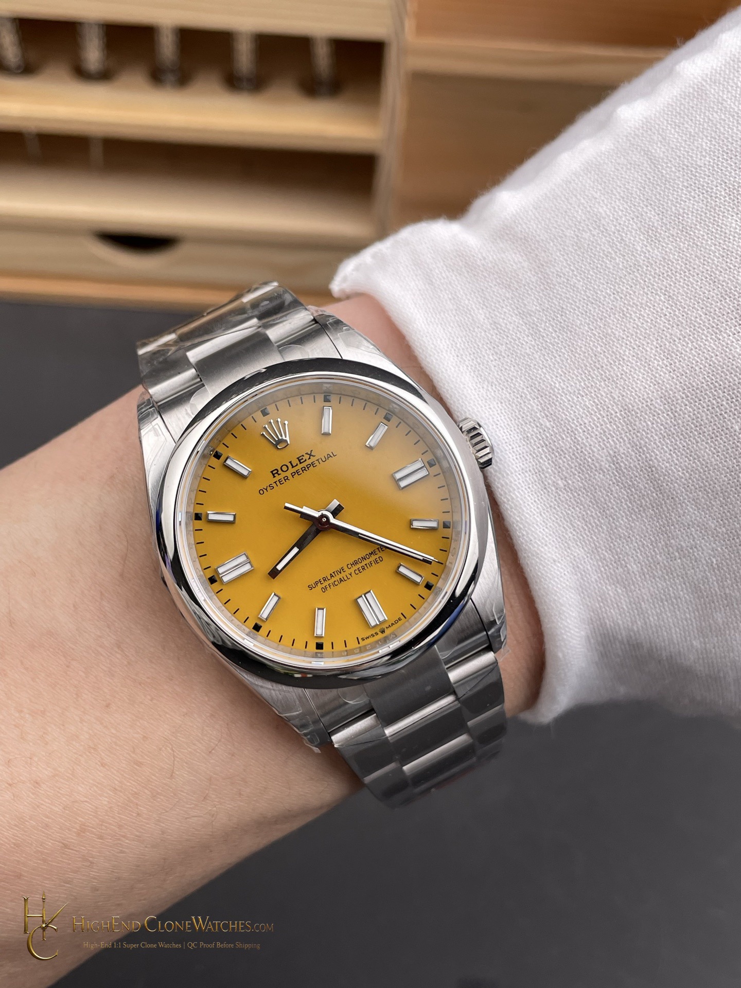 Rolex Oyster Perpetual 124300 caseback view super clone watch