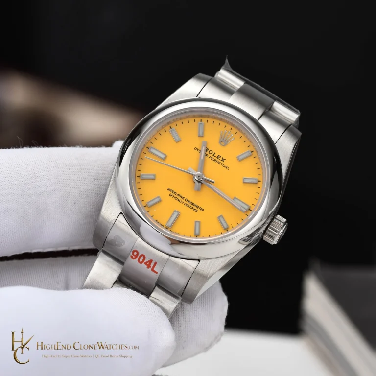 Rolex Oyster Perpetual 277200 angled dial view super clone watch