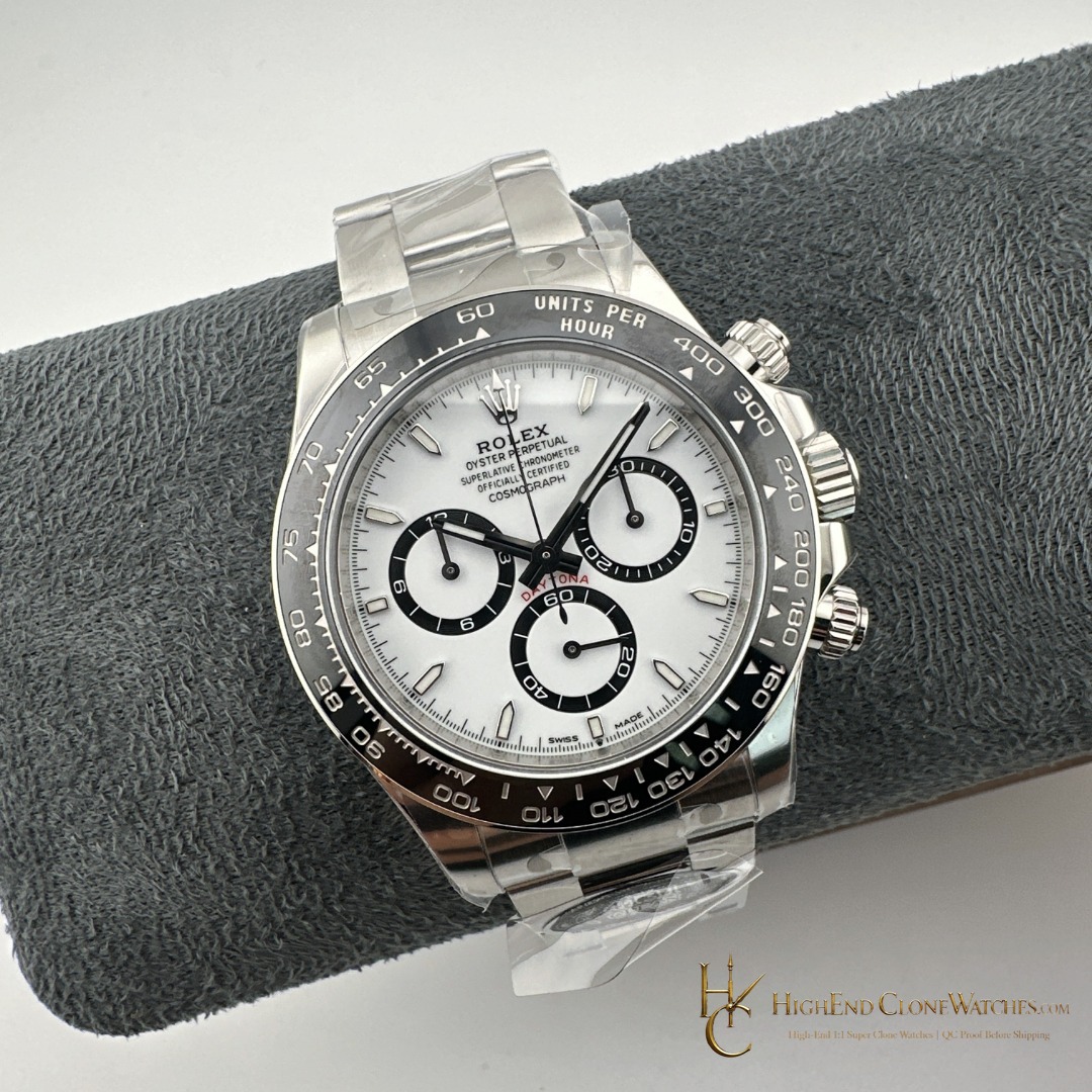 Rolex Daytona 126500LN angled dial view super clone watch