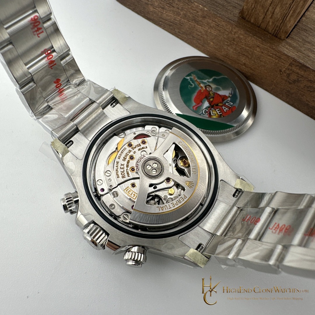 Rolex Daytona 126500LN caseback view super clone watch