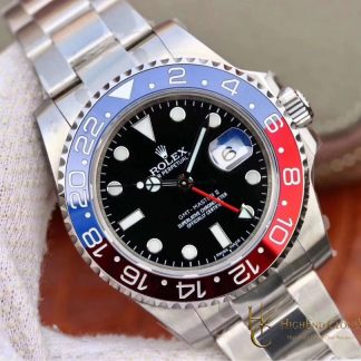 Rolex GMT-Master II 126710BLRO angled dial view super clone watch