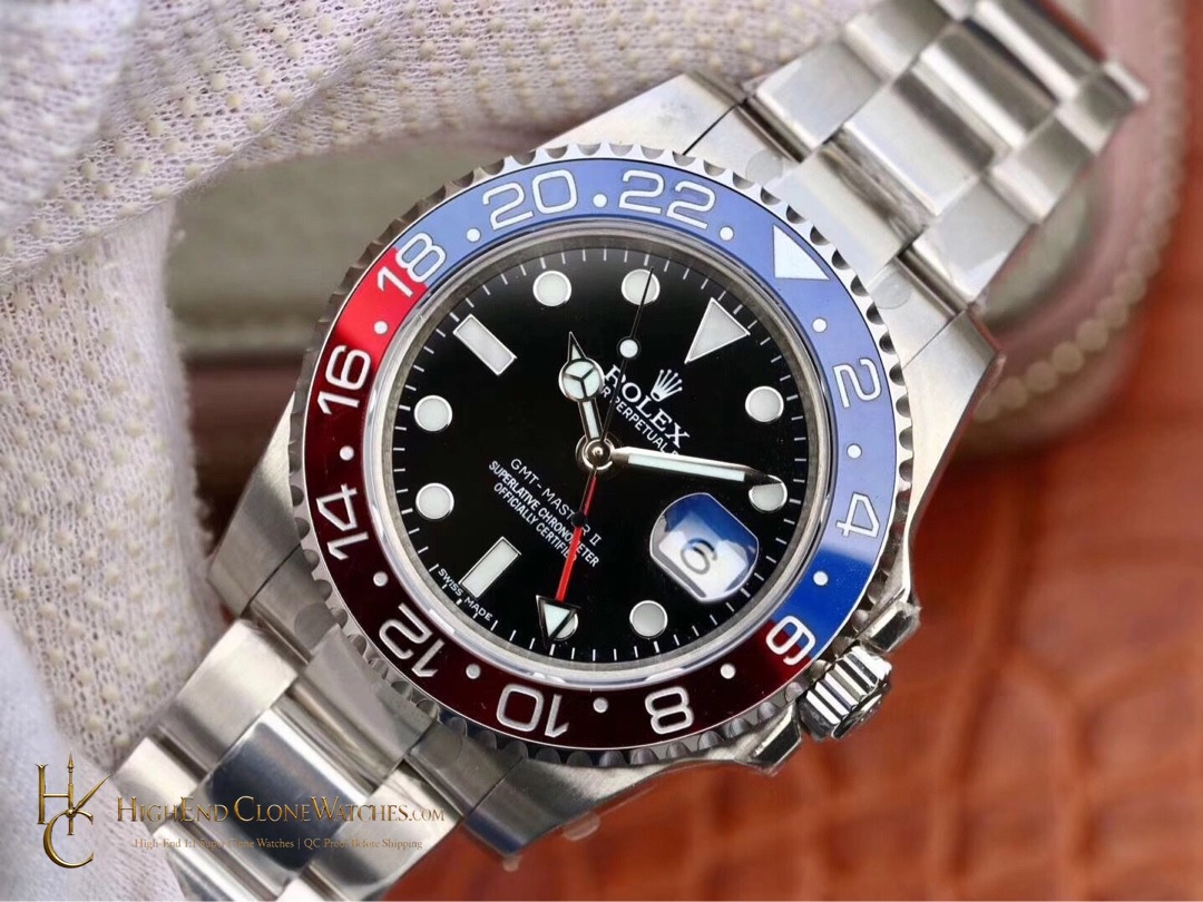 Rolex GMT-Master II 126710BLRO dial and marker detail super clone watch