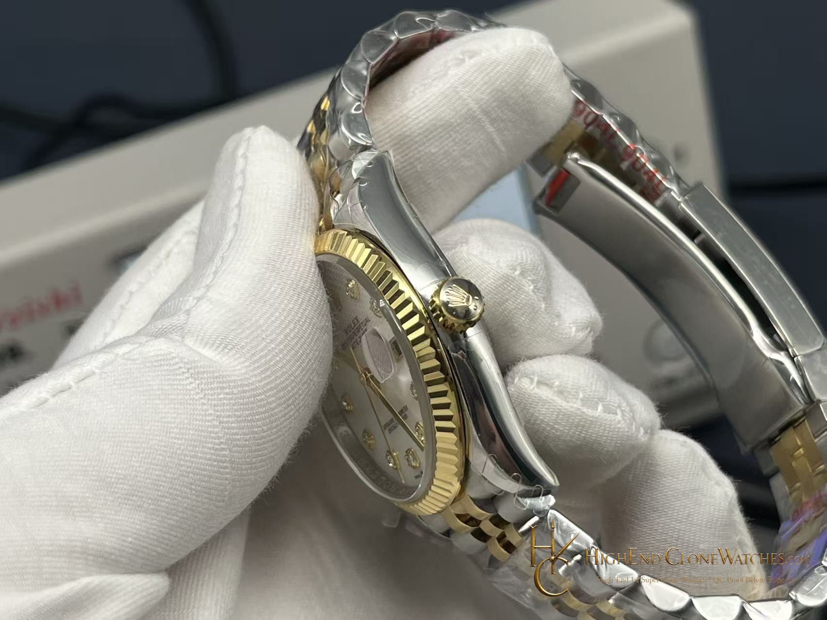 Rolex Datejust 126233 crown and case detail super clone watch