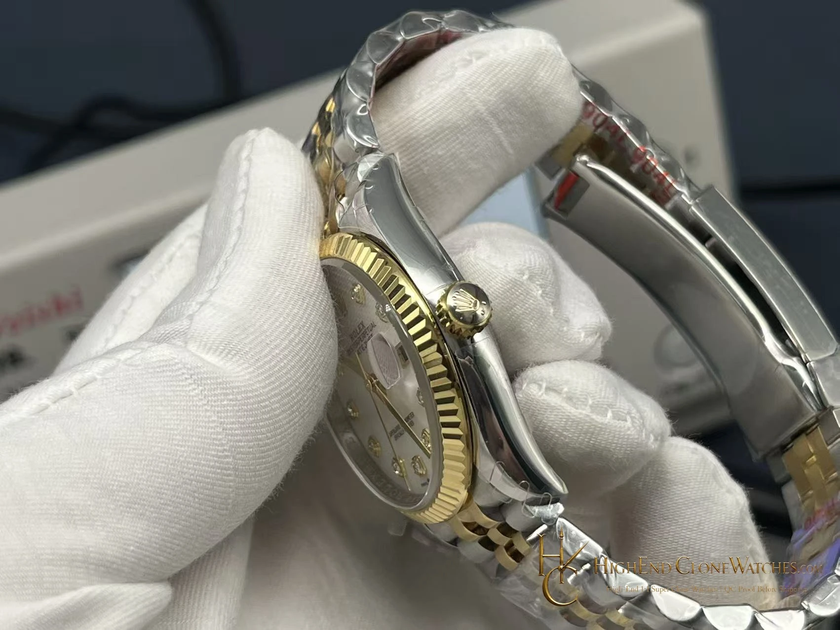 Rolex Datejust 126233 crown and case detail super clone watch