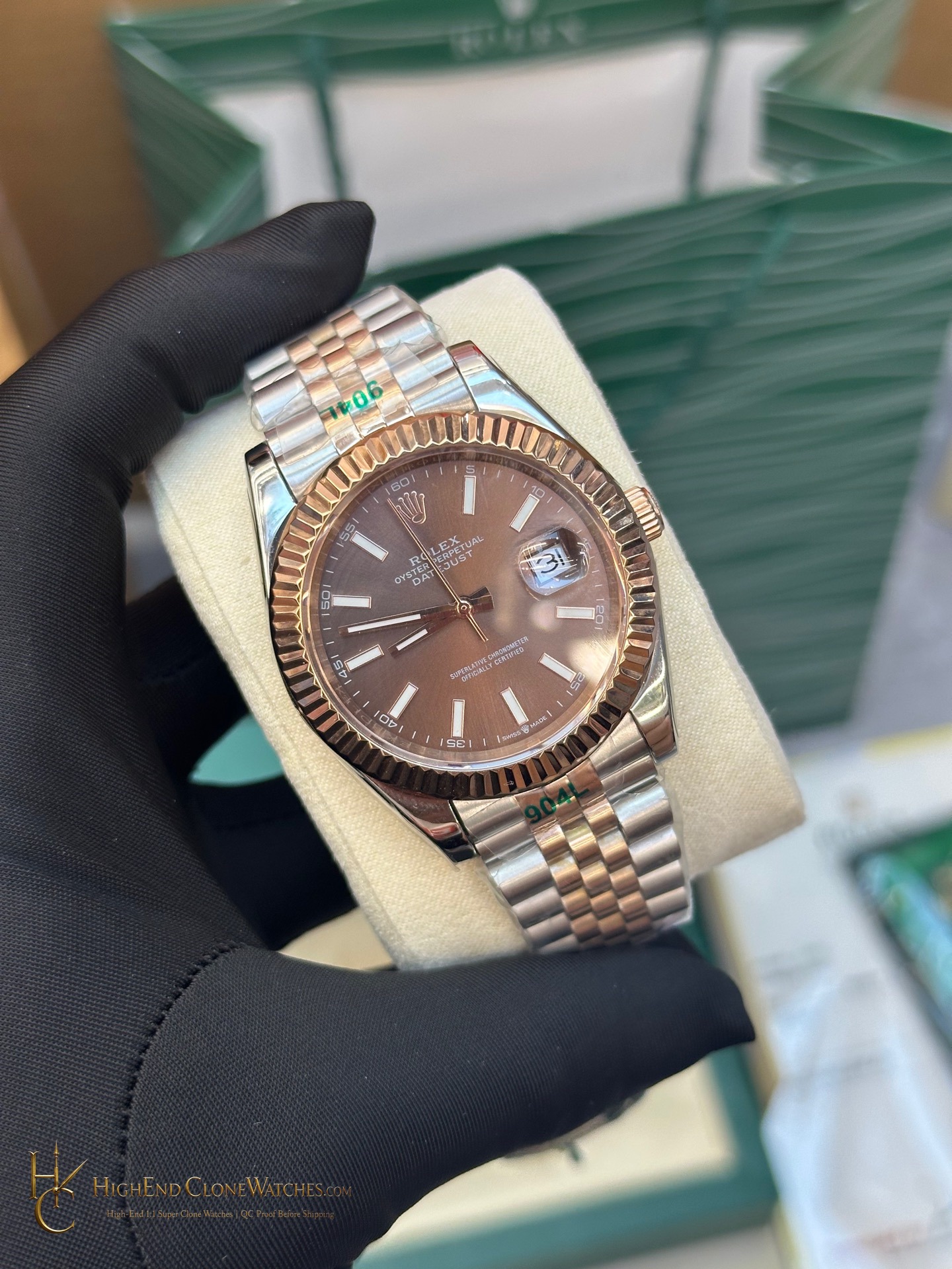 Rolex Datejust m126331-0002 dial and marker detail super clone watch