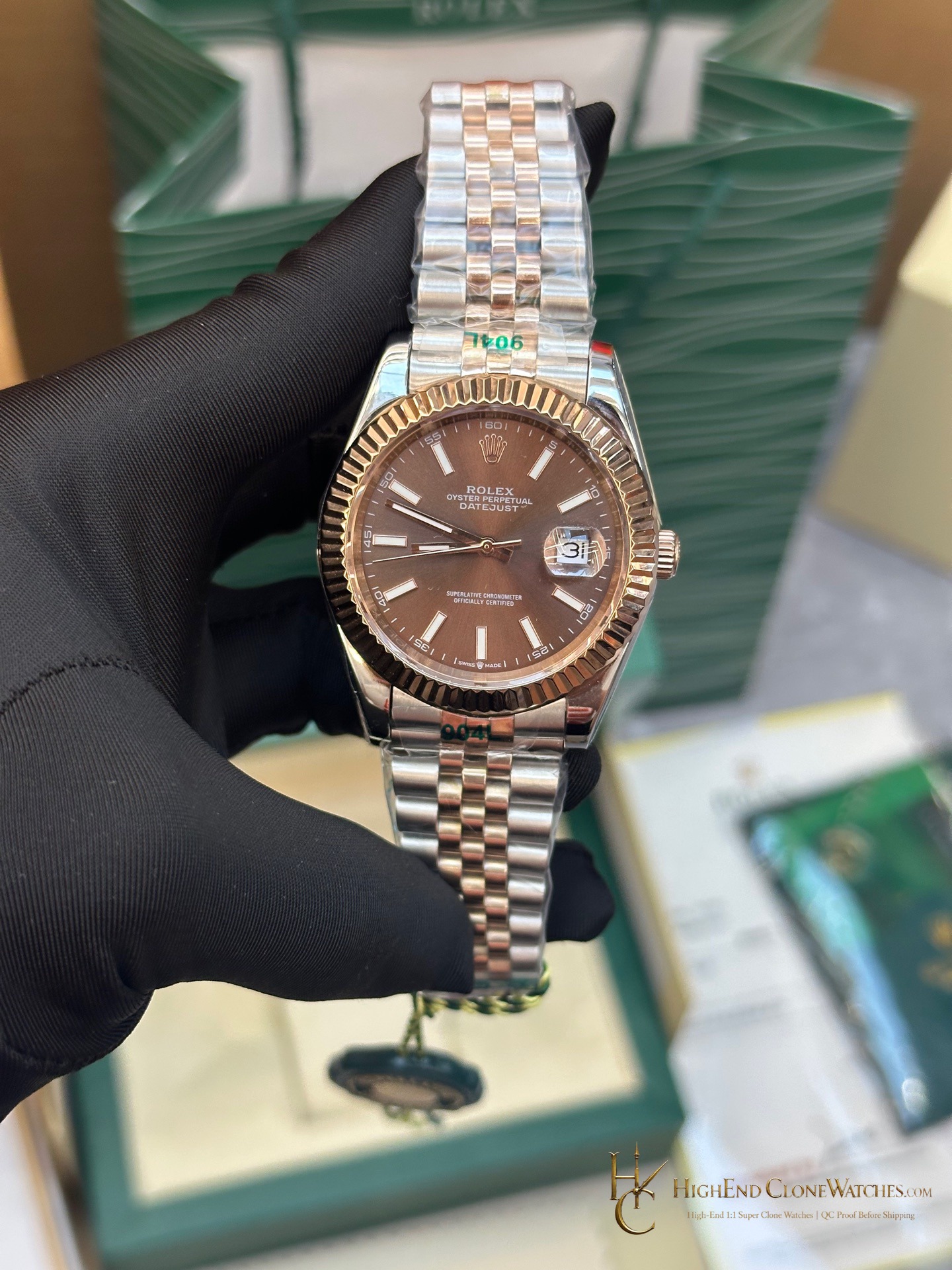 Rolex Datejust m126331-0002 bezel detail super clone watch