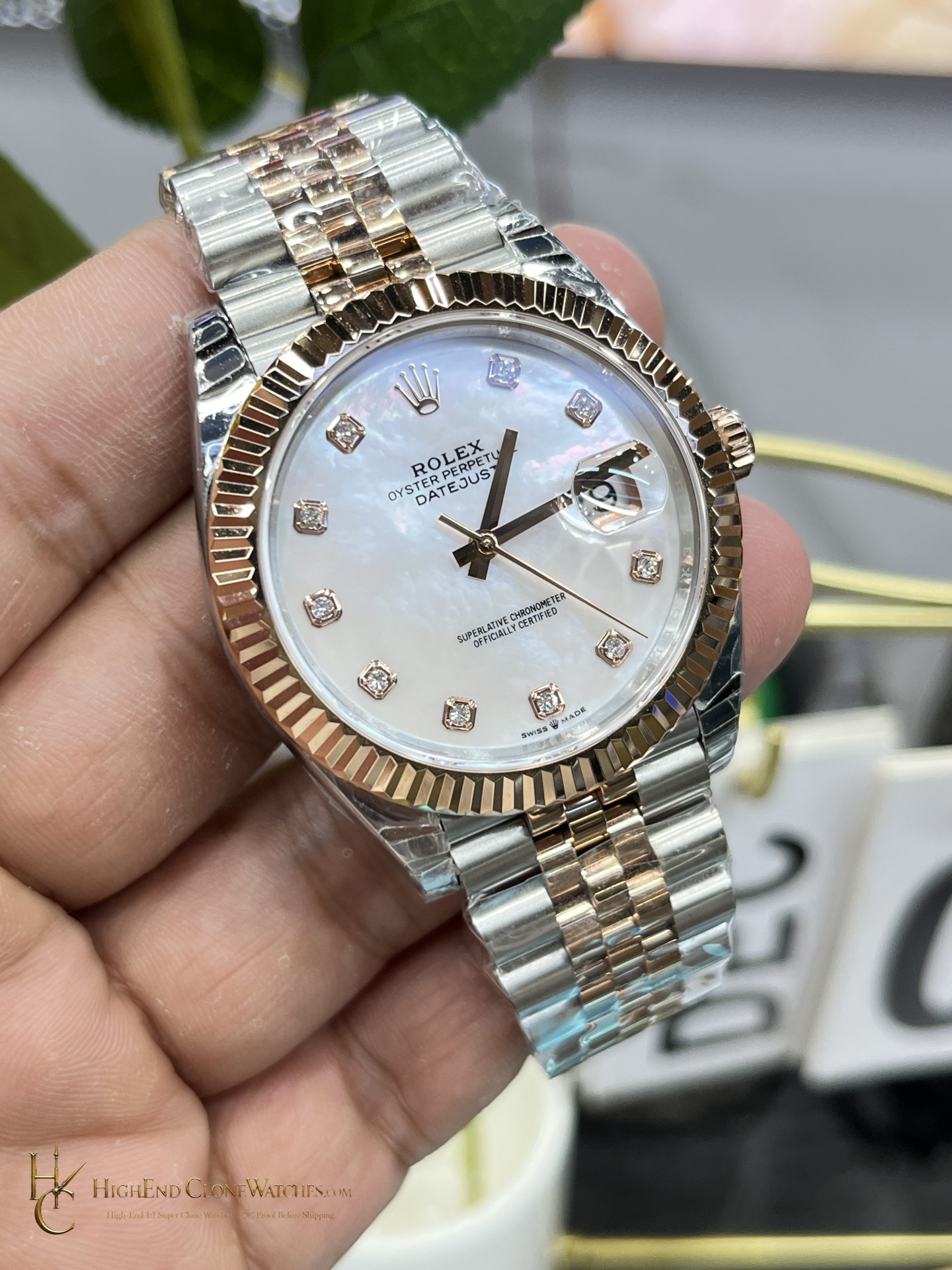 Rolex Datejust 41 m126331-0014 bezel detail super clone watch