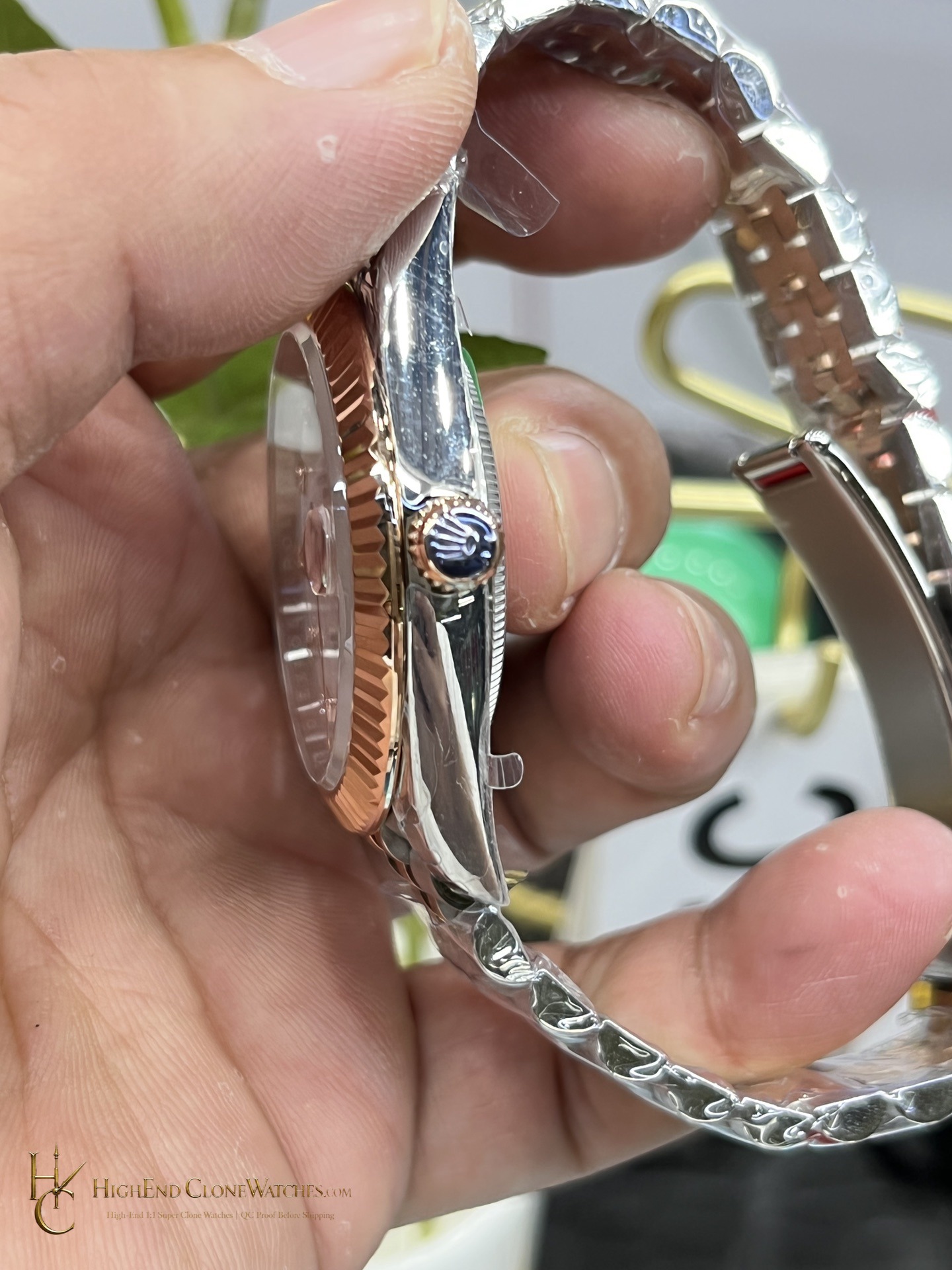 Rolex Datejust 41 m126331-0014 crown and case detail super clone watch
