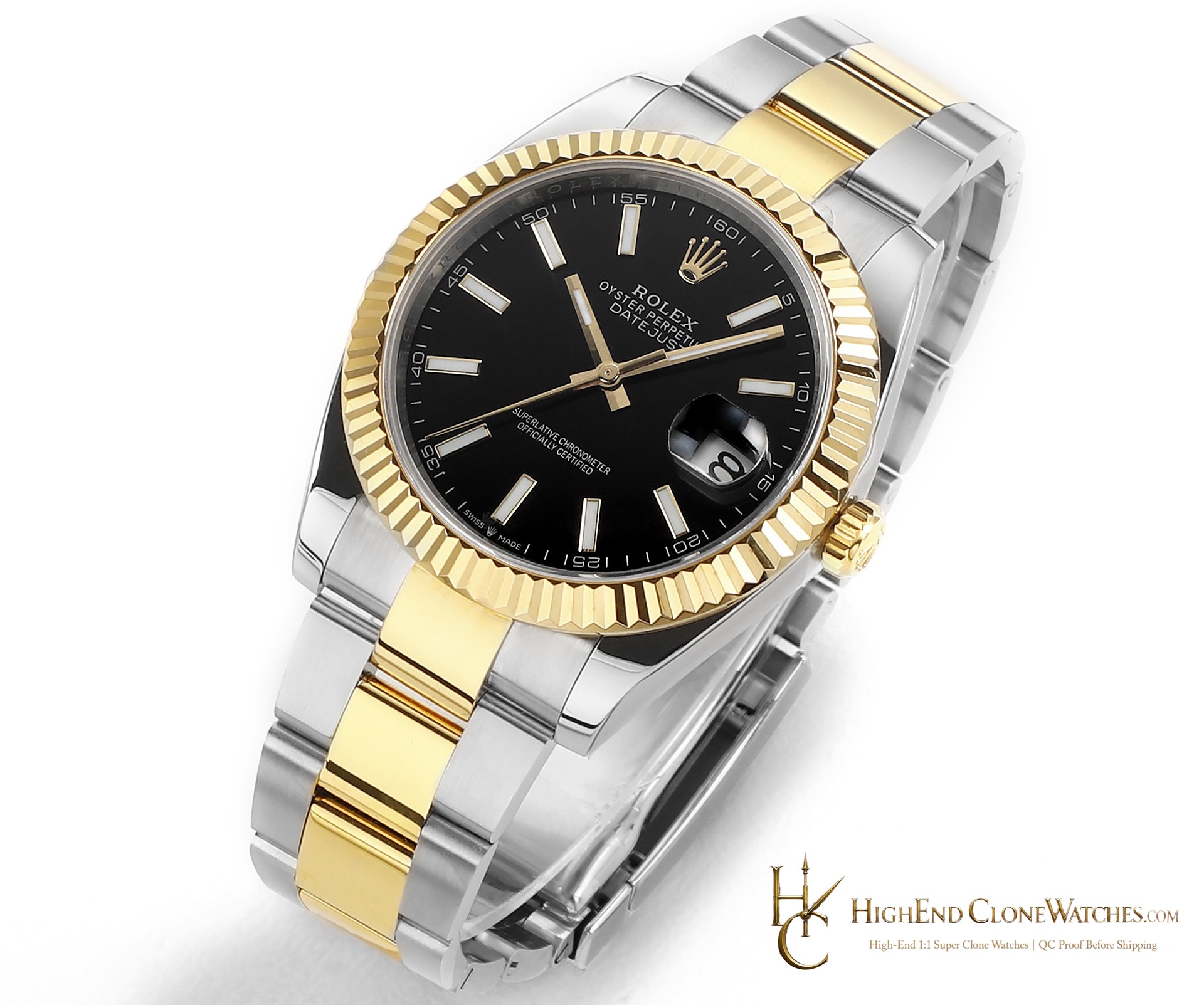 Rolex Datejust 41 Ref. 126333 angled dial view super clone watch