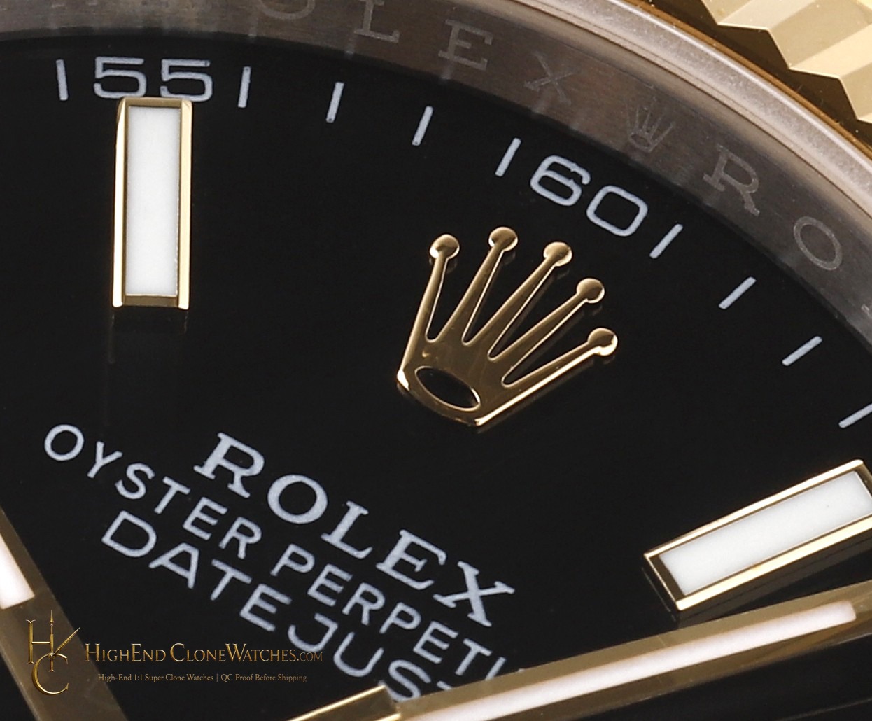 Rolex Datejust 41 Ref. 126333 crown and case detail super clone watch