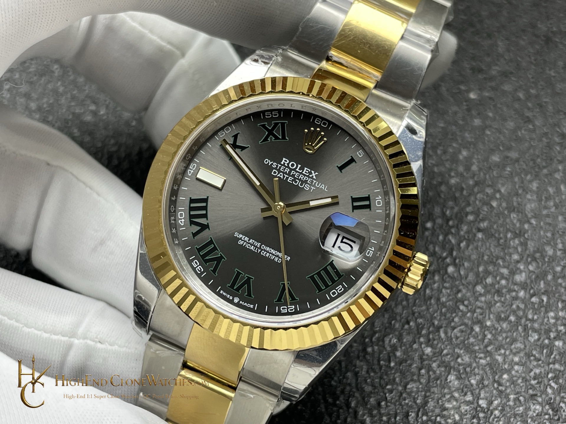 Rolex Datejust 41 m126333-0019 bezel detail super clone watch