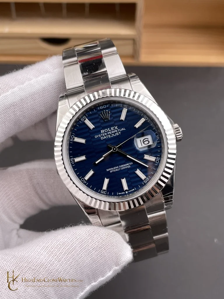 Rolex Datejust m126334-0031 angled dial view super clone watch