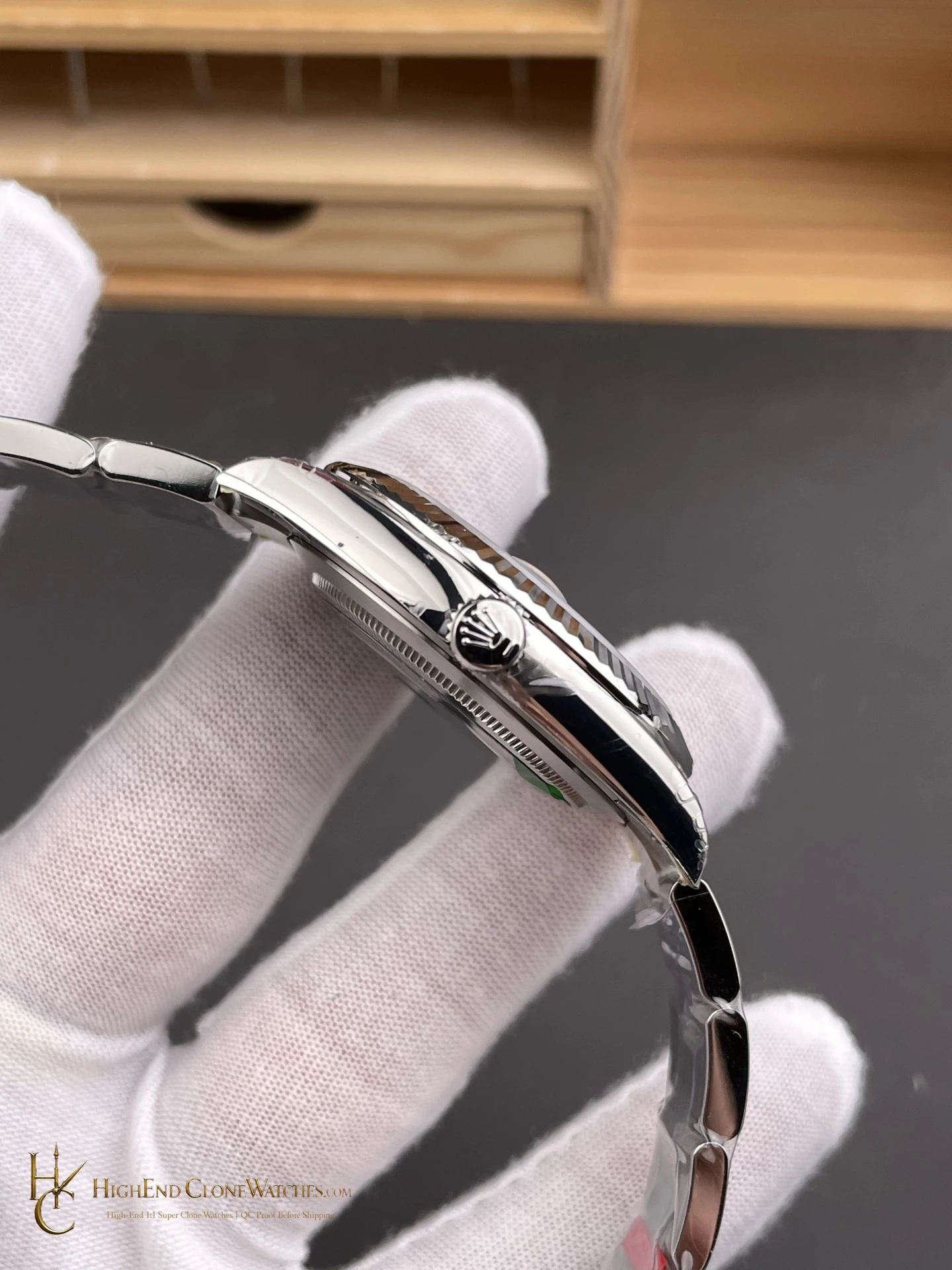 Rolex Datejust m126334-0031 bezel detail super clone watch