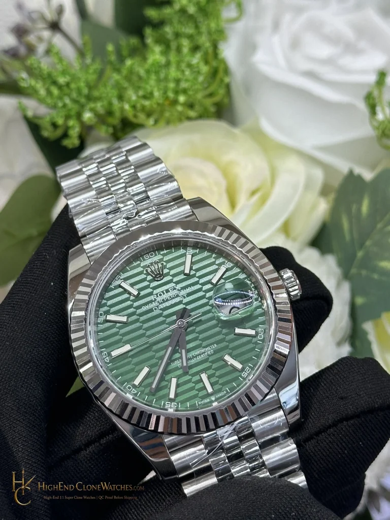 Rolex Datejust 126334-0030 angled dial view super clone watch