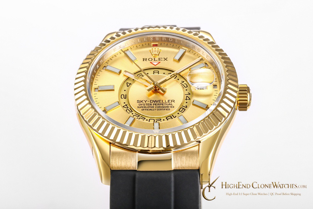 Rolex Sky-Dweller 326238-0007 bezel detail super clone watch