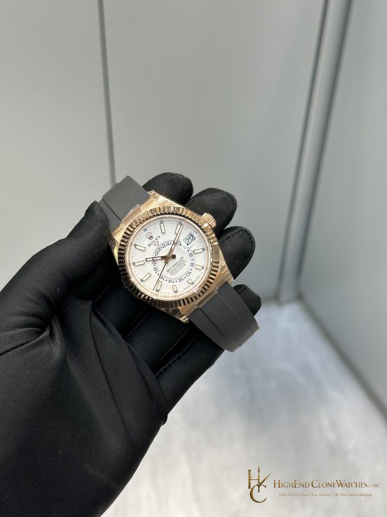 Rolex Sky-Dweller 336235-0003 angled dial view super clone watch