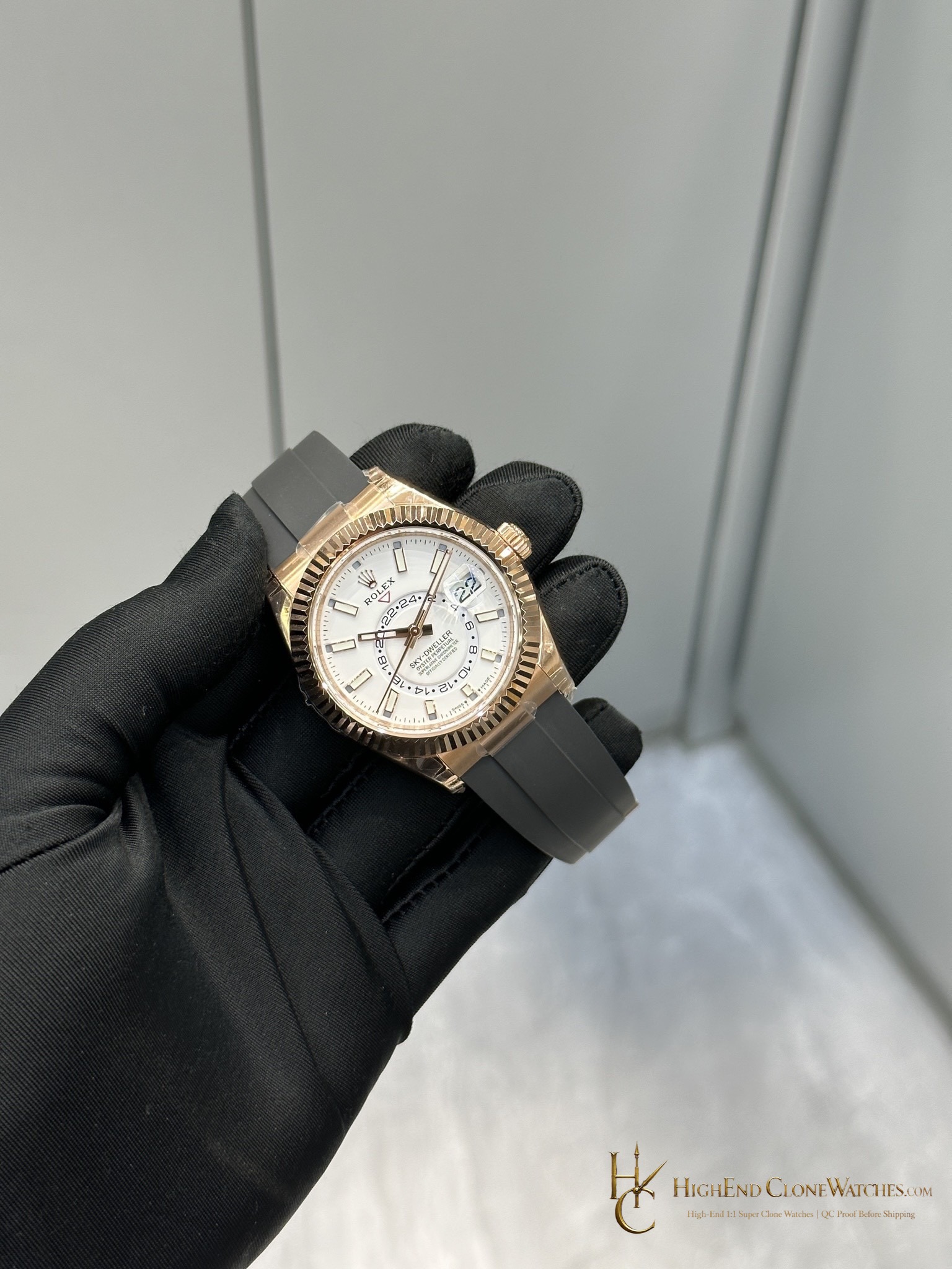 Rolex Sky-Dweller 336235-0003 angled dial view super clone watch