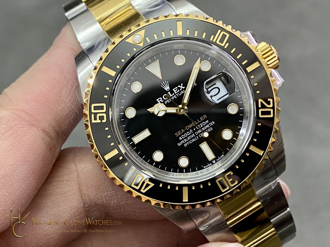 Rolex Sea-Dweller 126603 angled dial view super clone watch