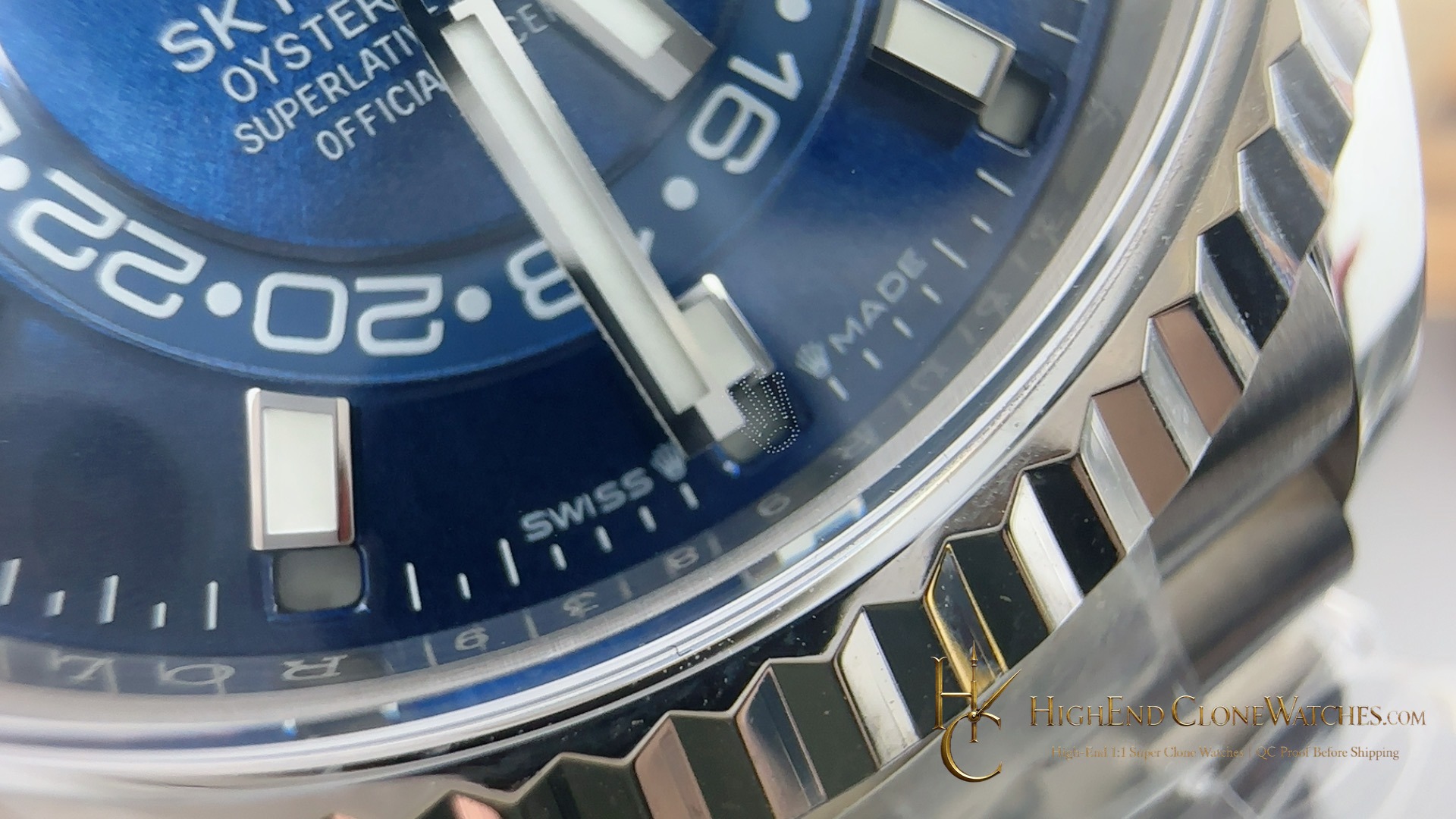 Rolex Sky-Dweller M336934 bezel detail super clone watch