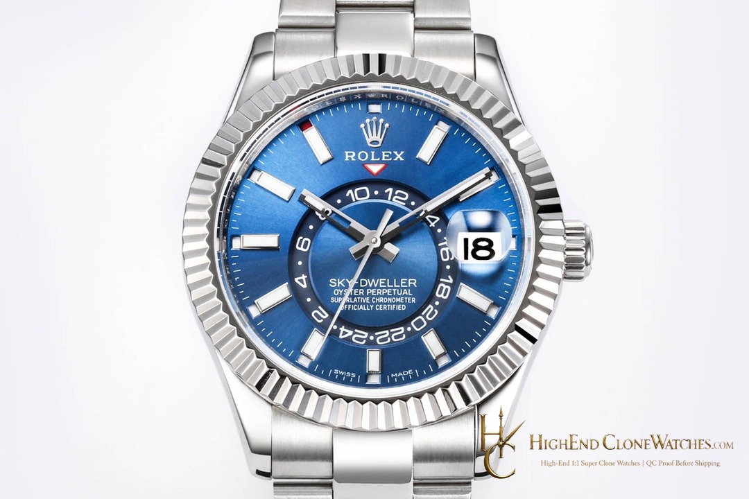 Rolex Sky-Dweller M336934-0005 angled dial view super clone watch