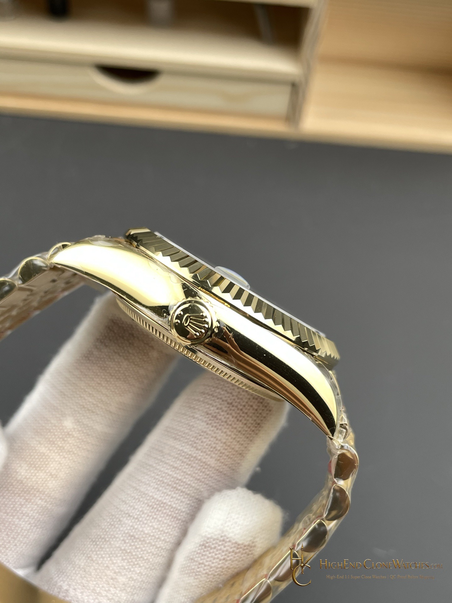 Rolex Sky-Dweller 336938-0008 crown and case detail super clone watch